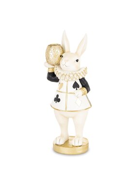 MIAhome MIAhome Figurka króliczka LUISA ze złotym wazonem Biały