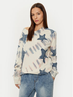 One Teaspoon One Teaspoon Pulóver Denim Star 26795C Bézs Relaxed Fit