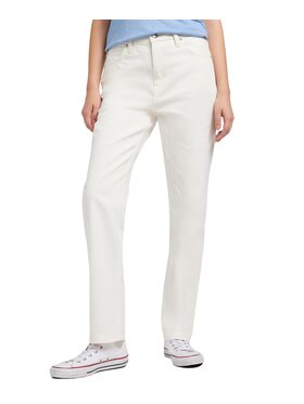Lee Lee Jeansy 112351121 Biały Straight Leg
