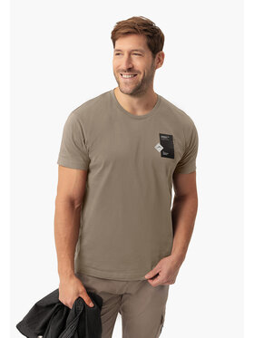 Volcano Volcano T-Shirt T-PATCH Beżowy Regular Fit