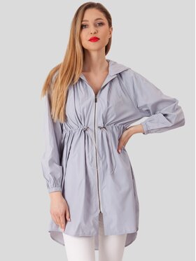 Perso Perso Prechodný kabát typu parka Sivá Slim Fit