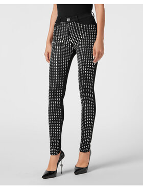 PHILIPP PLEIN PHILIPP PLEIN Jegginsy 7901 Czarny Jegging Fit