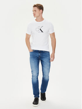 Calvin Klein Jeans T-shirt Outline Monologo J30J325678 Bijela Slim Fit