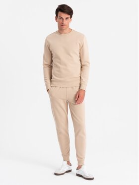 Ombre Ombre Komplet dresowy Z84 Beżowy Regular Fit