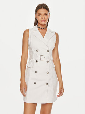Guess Guess Cocktail obleka W4YK92 D5EZ0 Bela Slim Fit