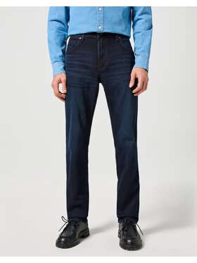 Wrangler Wrangler Jeansy Greensboro Deep Blue Black Niebieski Slim Fit