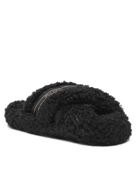 Tommy Hilfiger Tommy Hilfiger Пантофи Sherpa Fur Home Slippers Straps FW0FW06576 Черен