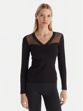 Ysabel Mora Ysabel Mora Pyjama-T-Shirt 19479 Schwarz Slim Fit