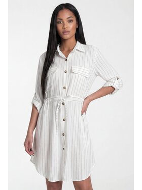 FIGL FIGL Sukienka koszulowa M1325 Biały Straight Fit