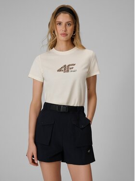 4F 4F T-Shirt 4FRSS26TTSHF4422-12S Biały Regular Fit