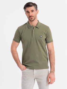 Ombre Ombre Polo OM-POSS-0148 Zielony Regular Fit