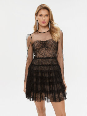TWINSET TWINSET Коктейлна рокля 232TT2071 Черен Slim Fit