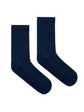 Kabak Kabak Skarpety długie klasyczne organiczne Granatowy