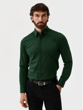 Evenemen Evenemen Koszula Stickat Zielony Slim Fit