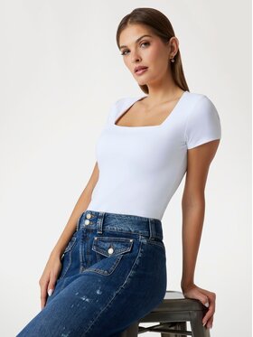Guess Guess Top 176143 Biały Classic Fit