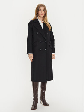 TWINSET TWINSET Płaszcz wełniany 242TT2203 Czarny Loose Fit