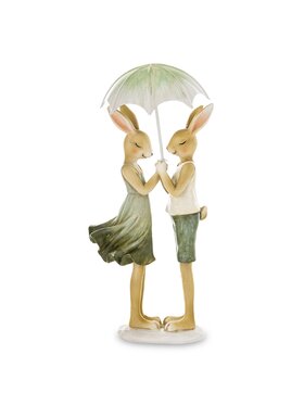 MIAhome MIAhome Figurka para młodych królików pod parasolem Kolorowy