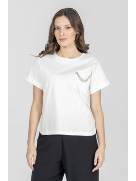 Deni Cler Milano Deni Cler Milano T-Shirt T-DC-T212-F2-10-11-1 Biały Regular Fit