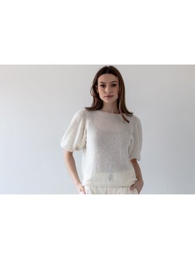 Fobya Fobya Sweter F1997 Écru Basic Fit