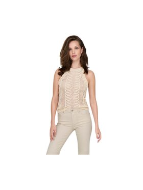 ONLY ONLY Top Top onlerinsltop knt Beige Slim Fit