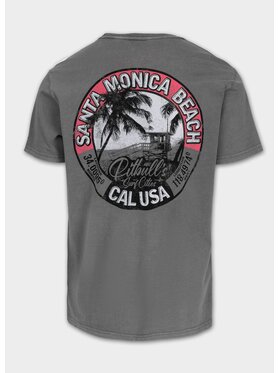 PITBULL PITBULL T-Shirt Koszulka męska Denim Washed OCEANSIDE 3XL Szary Regular Fit
