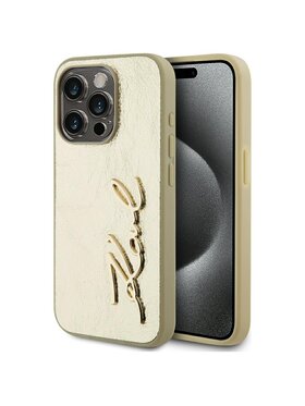 KARL LAGERFELD KARL LAGERFELD Etui na telefon iPhone 15 Pro Max Złoty