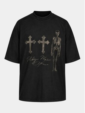 MADE BY SOCIETY MADE BY SOCIETY T-Shirt Skeleton - T17689 Czarny Basic Fit