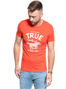 Mustang Mustang T-shirt AARON C PRINT Rosso Slim Fit