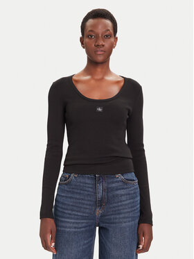 Calvin Klein Jeans Calvin Klein Jeans Blúzka LV047D218G Čierna Slim Fit