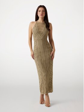 Guess Guess Sukienka 175313 Beżowy Classic Fit