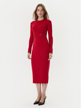TWINSET TWINSET Strickkleid 252TP3040 Rot Slim Fit