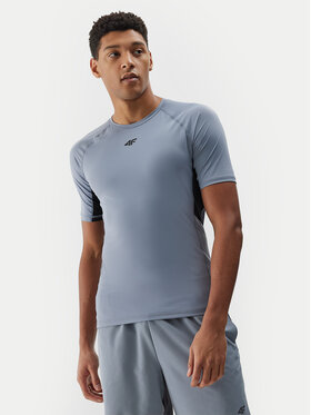 4F 4F Тениска от техническо трико 4FWSS24TFTSM700 Сив Slim Fit