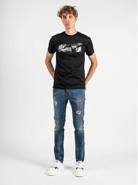 Les Hommes Les Hommes T-Shirt LLT202-717P | Round Neck T-Shirt Μαύρο Regular Fit