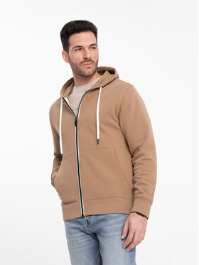 Ombre Ombre Mikina OM-SSBZ-0178 Hnědá Classic Fit