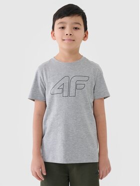 4F 4F T-Shirt 4FJWSS25TTSHM2179-27M Szary Regular Fit