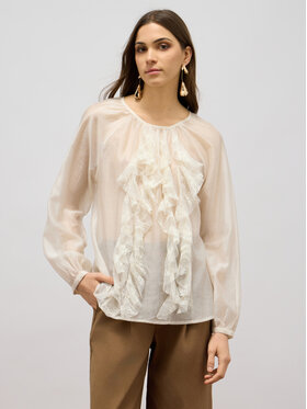 Oltre Oltre Bluzka 2498J000741N021 Biały Regular Fit