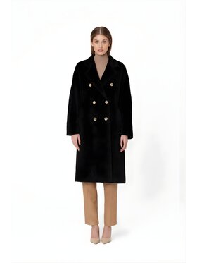 GIODORO GIODORO Płaszcz wełniany L Czarny Straight Fit