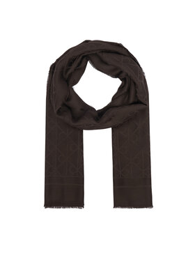 Calvin Klein Calvin Klein Πασμίνα Emblem Aop Glossy Tonal Scarf LV04F8096G Σκούρο καφέ