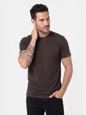 BASICLO BASICLO T-Shirt W-2325-132 Brązowy Regular Fit