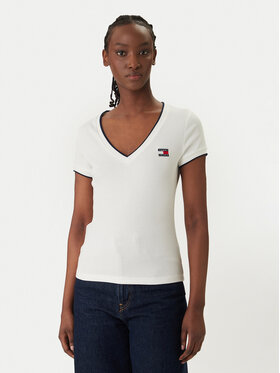 Tommy Jeans Tommy Jeans T-Shirt DW0DW22275 Λευκό Slim Fit
