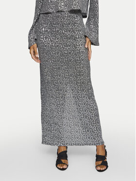 Vila Vila Spódnica maxi Sanadu 14101820 Srebrny Regular Fit