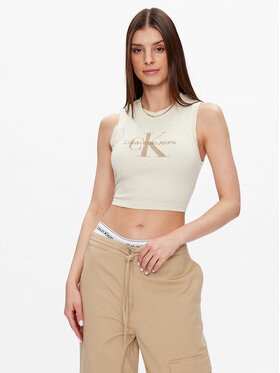 Calvin Klein Jeans Calvin Klein Jeans Top J20J221564 Béžová Slim Fit