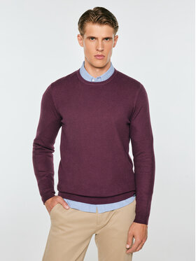 BIG STAR BIG STAR Sweter REYLON Bordowy Basic Fit