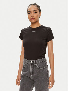 Calvin Klein Calvin Klein T-krekls Nano Logo K20K207212 Melns Slim Fit
