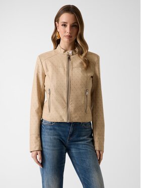 Guess Guess Kurtka z imitacji skóry 181403 Beżowy Classic Fit