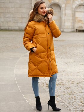 Perso Perso Kurtka zimowa BLH919079F Żółty Regular Fit