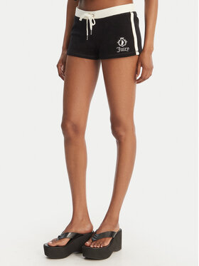 Juicy Couture Juicy Couture Pantaloni scurți sport Applique Terry JCWHS126315 Negru Slim Fit