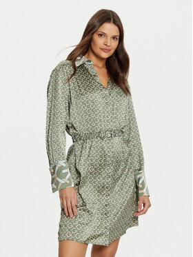 Guess Guess Rochie tip cămașă W5RK40 WF1T2 Verde Regular Fit