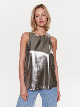 Sisley Sisley Marškinėliai 5UGWLH00R Sidabrinė Regular Fit
