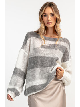Fobya Fobya Sweter F1895 Szary Basic Fit